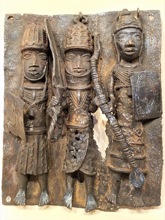 A brass plaque from the Benin tribe is part of the exhibit coming to Penn State Hazleton.