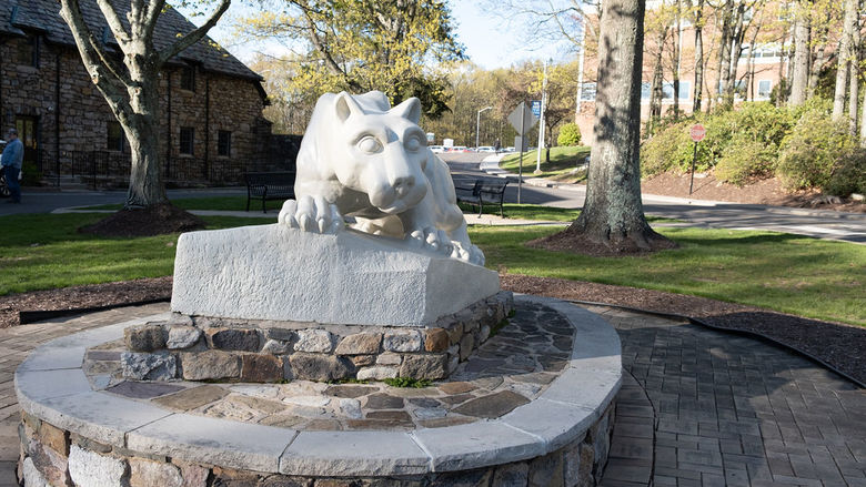 Nittany Lion statue.