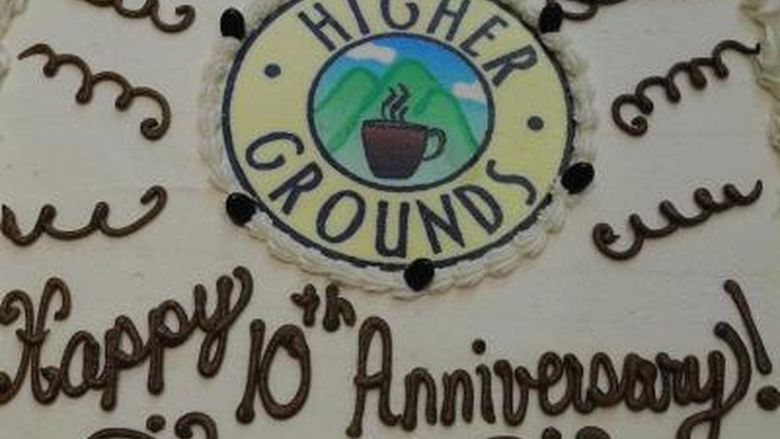 Higher Grounds anniversary cake