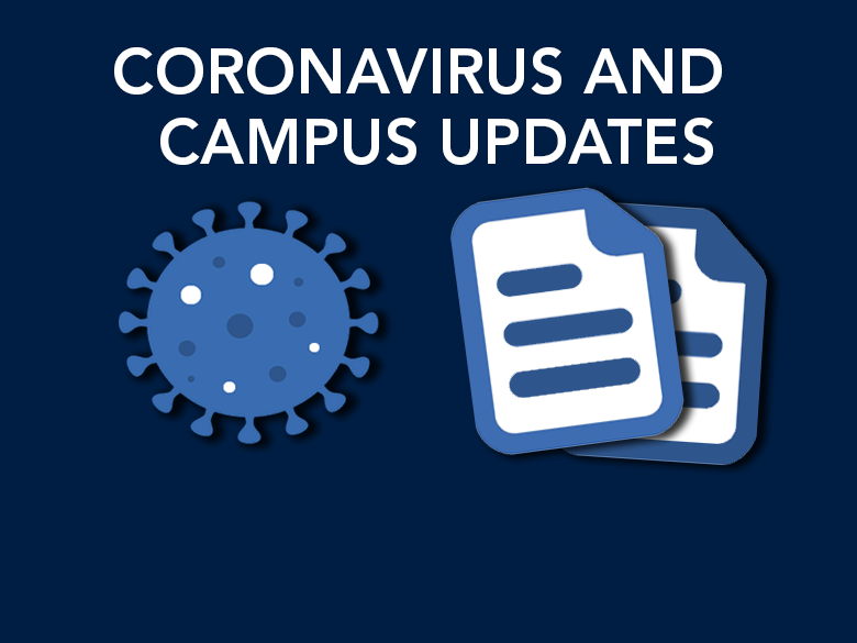 Icons representing COVID-19 and papers