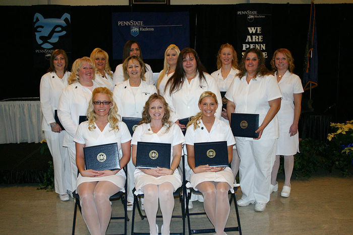 Practical Nursing Class of 2011 posing in three rows.