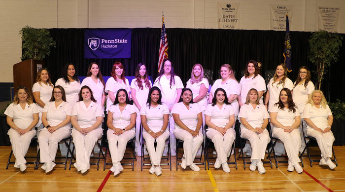 Practical Nursing Class of 2017 seated in two rows