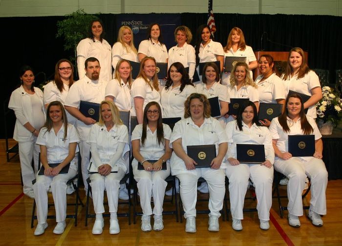 Practical Nursing Class of 2014 posing in three rows.