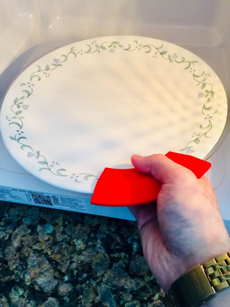 Micro Mitts is a silicone attachment to prevent burns when removing a hot dish from the microwave.
