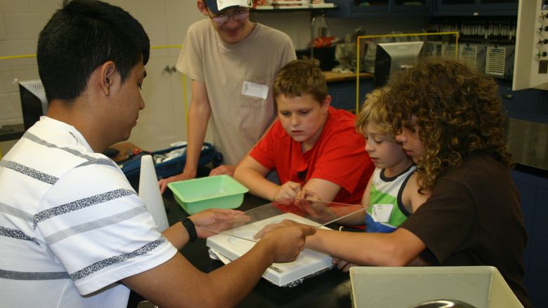 Students get hands-on during one of the 2015 summer camps at Penn State Hazleton. A variety of camps will be offered again this year.