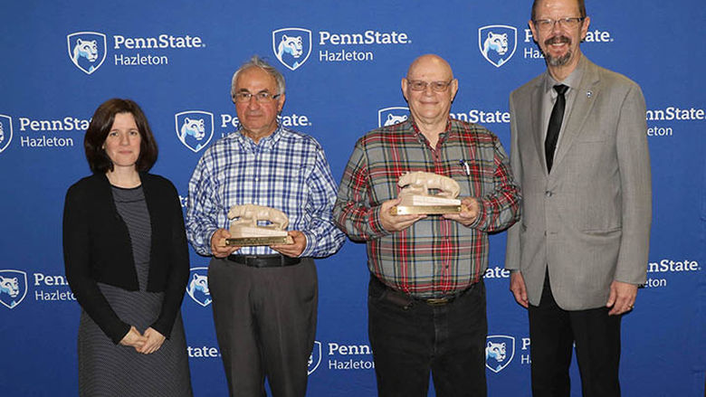 Penn State Hazleton honored two retiring professors at a ceremony on campus.