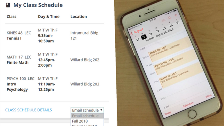 Students can now download their class schedule from LionPATH to various calendar apps