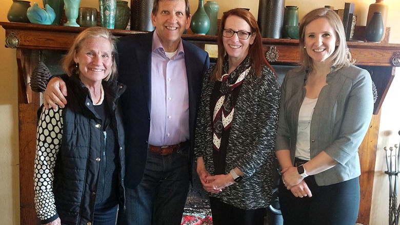 From left: Tamlyn Shema, Rick Shema, Director of Gift Planning Judy Spiegel and Director of Development Christen Reese.