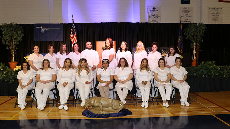 Practical Nursing Class of 2016 posing in two rows.
