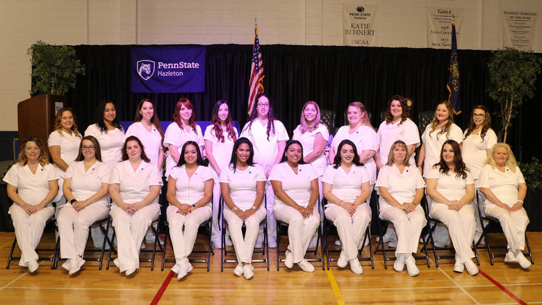 Practical Nursing Class of 2017 seated in two rows