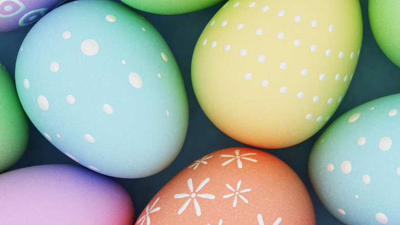 Multicolored Easter eggs.