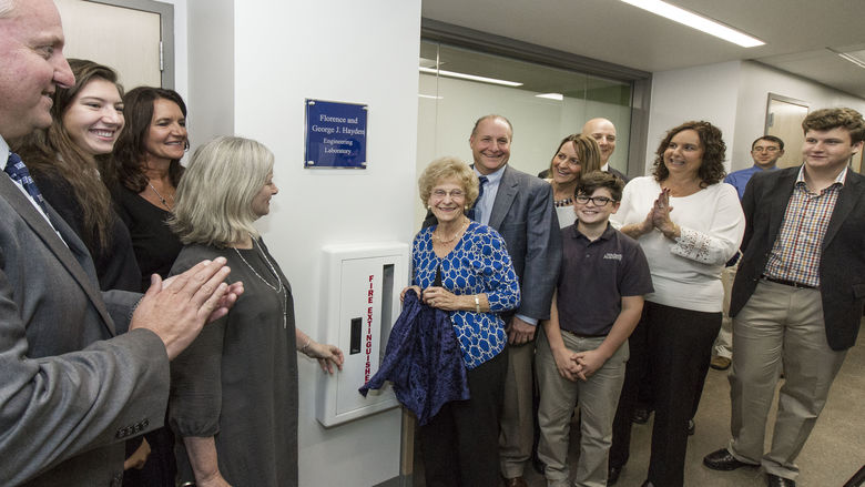 Penn State Hazleton dedicated the Florence and George J. Hayden Engineering Laboratory on Thursday.