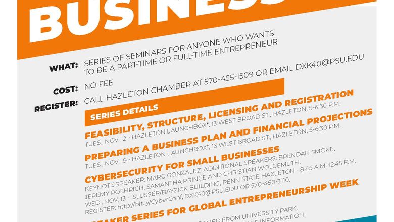Small business seminar series starting Tuesday, November 12, 2019