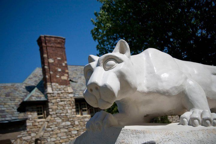 Nittany Lion statue outside Schiavo Hall on Hazleton campus