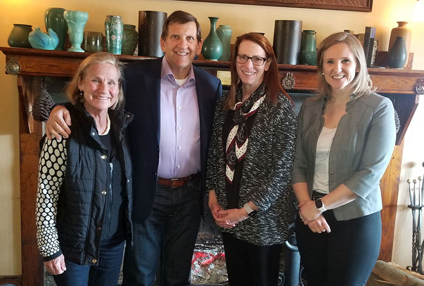 From left: Tamlyn Shema, Rick Shema, Director of Gift Planning Judy Spiegel and Director of Development Christen Reese.