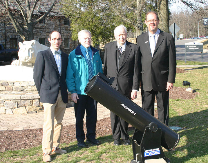 Attorney Thomas K. Noonan, Mahanoy City, donated an 8” Dobsonian telescope to the physics and science departments at Penn State Hazleton.