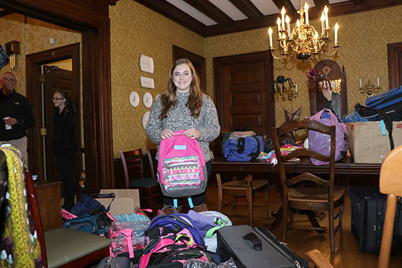 Lauren Nietz organized a collection of more than 300 bags from the Penn State Hazleton community for children in foster care.