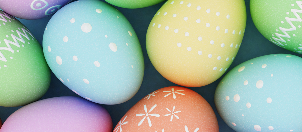 Multicolored Easter eggs.