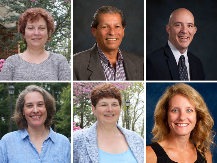 Headshots of six members of the Penn State Hazleton faculty