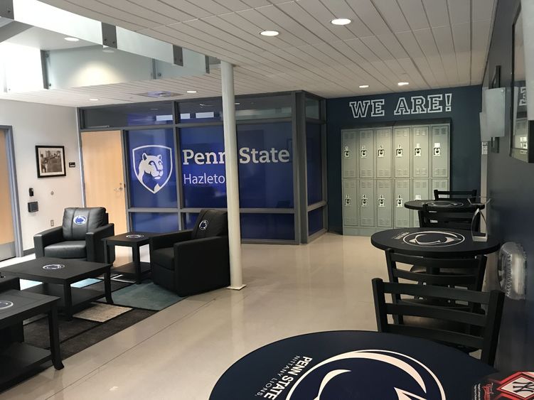 Student activities room in lower Butler TLRC.