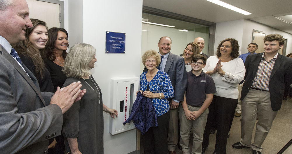 Penn State Hazleton dedicated the Florence and George J. Hayden Engineering Laboratory on Thursday.