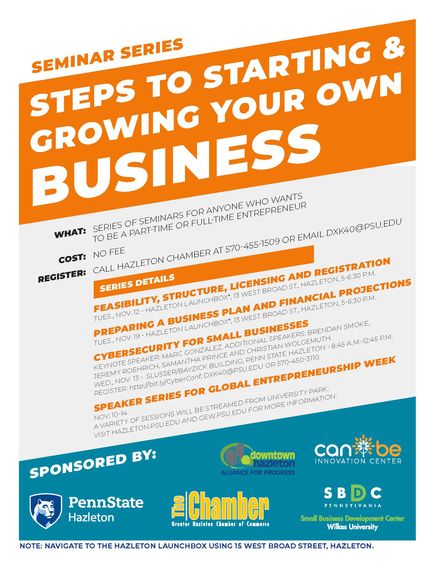 Small business seminar series starting Tuesday, November 12, 2019